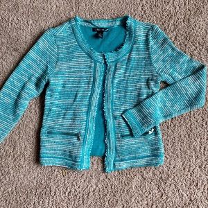 Style & Co Size Small Blue Open Sweater 100% Cotto